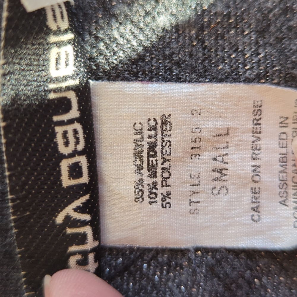 Cathy Daniels Metallic Leaf Button Up Cardigan Sw… - image 3